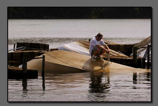 Storm damage at the marina.